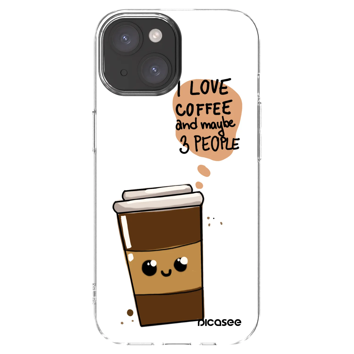 Picasee silikonska prozirna maskica za Apple iPhone 15 - Cute coffee