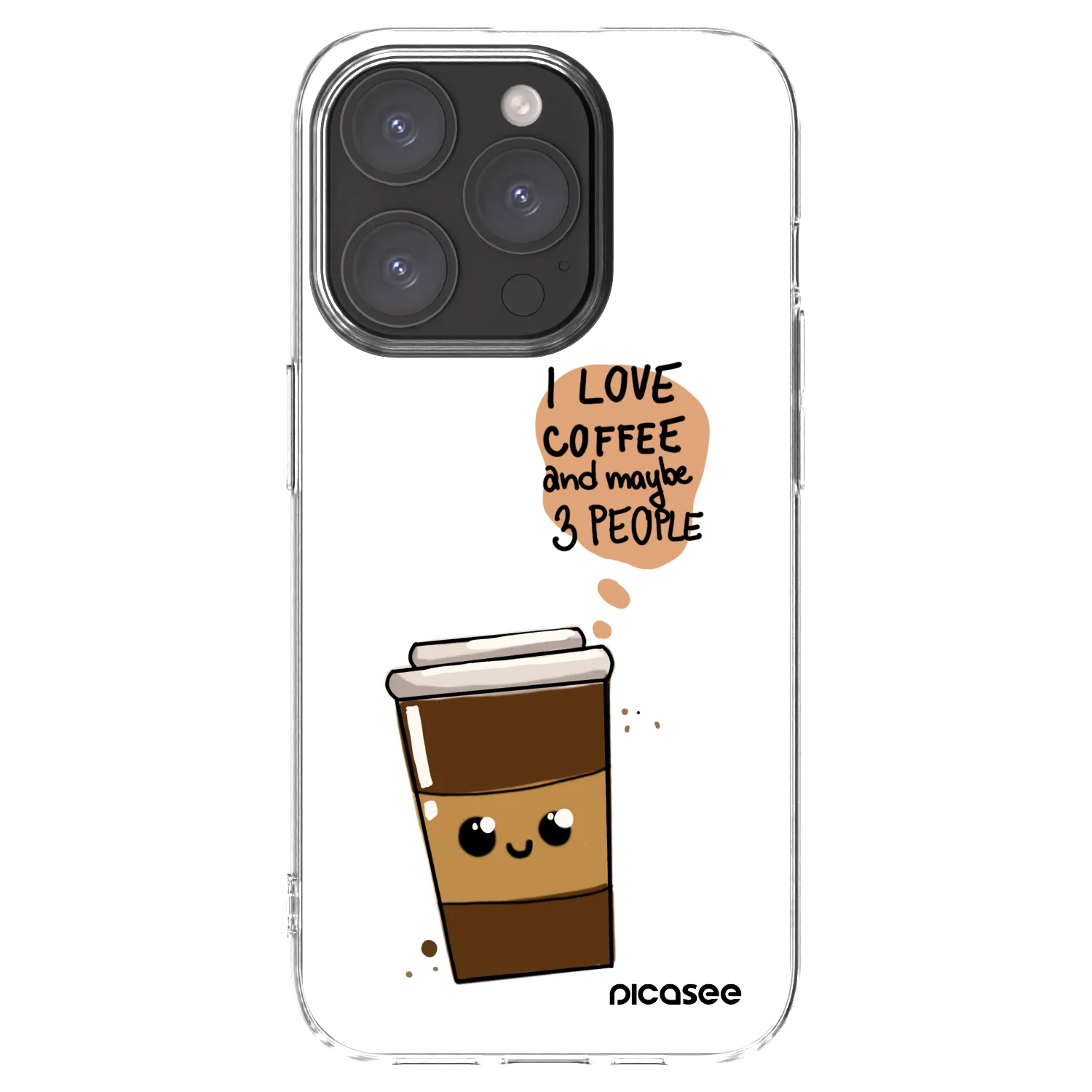 Picasee silikonska prozirna maskica za Apple iPhone 15 Pro - Cute coffee