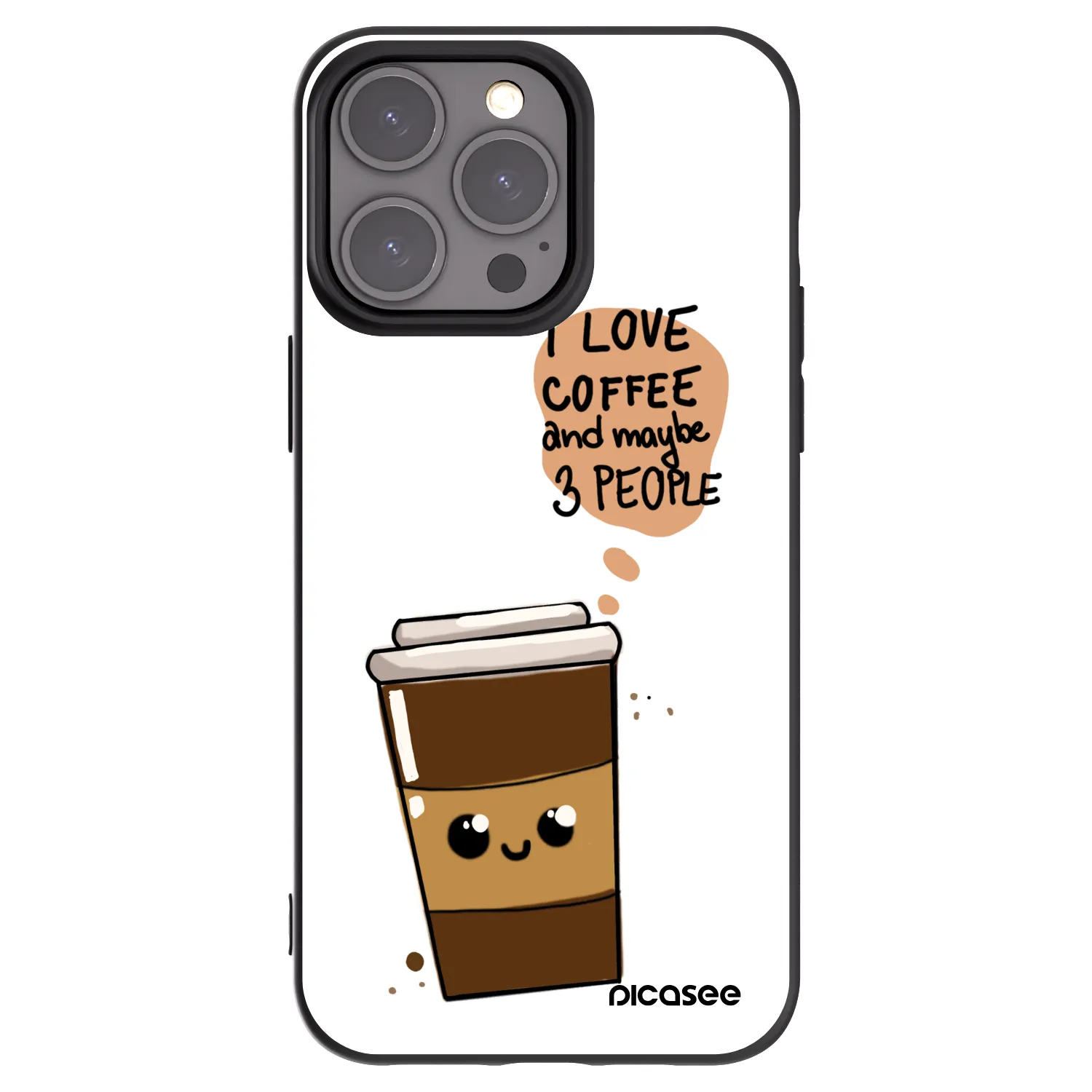 Picasee crna silikonska maskica za Apple iPhone 15 Pro Max - Cute coffee