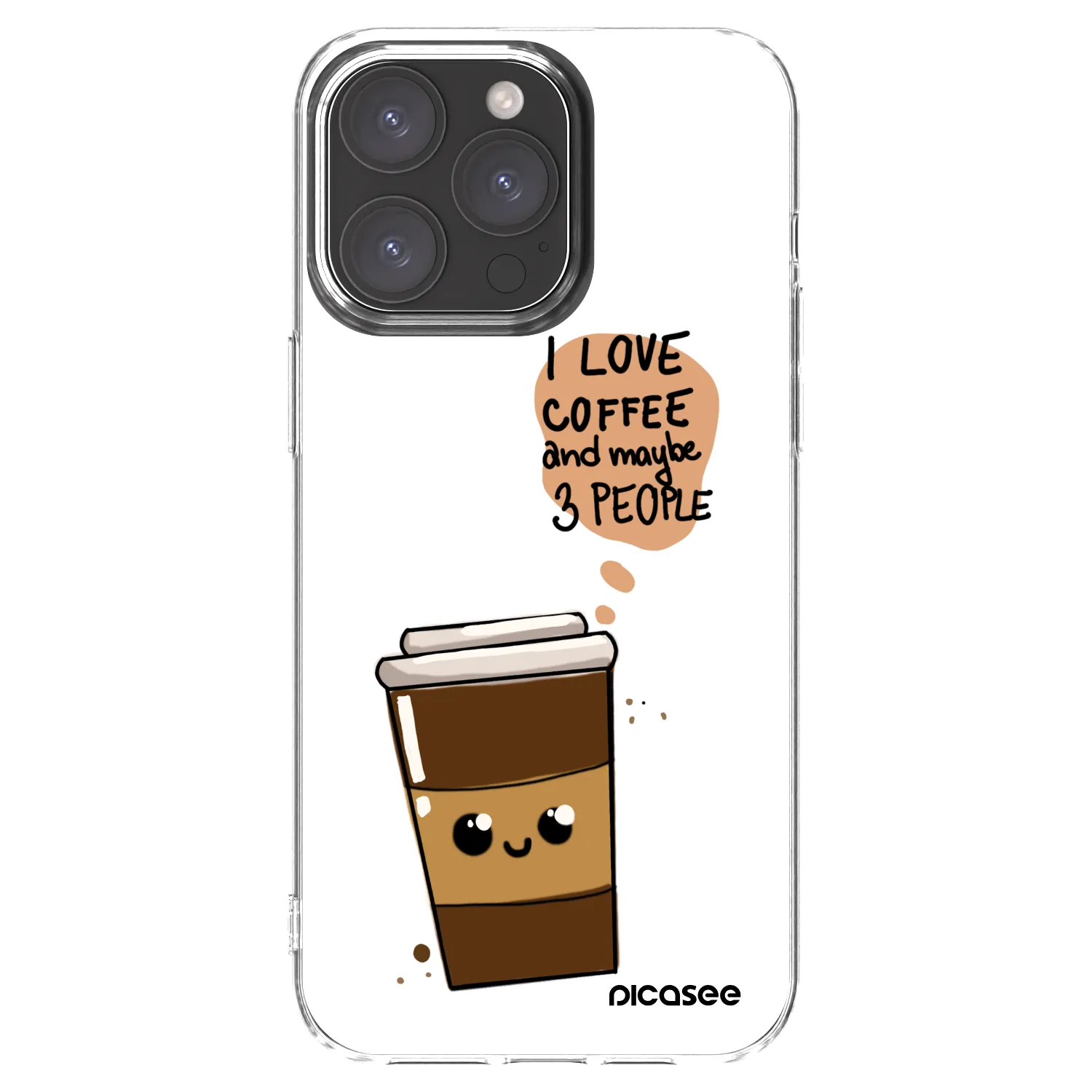 Picasee silikonska prozirna maskica za Apple iPhone 15 Pro Max - Cute coffee