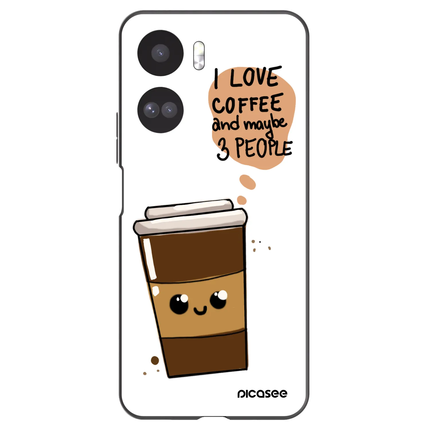 Picasee crna silikonska maskica za Honor 90 Lite 5G - Cute coffee