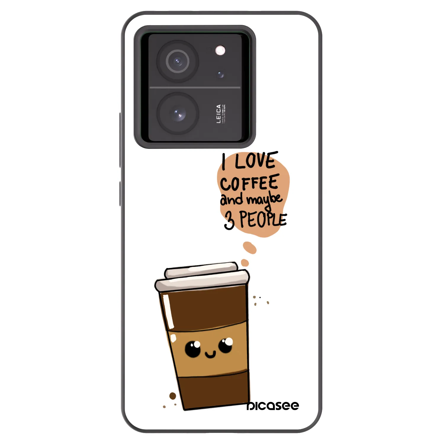 Picasee crna silikonska maskica za Xiaomi 13T Pro - Cute coffee
