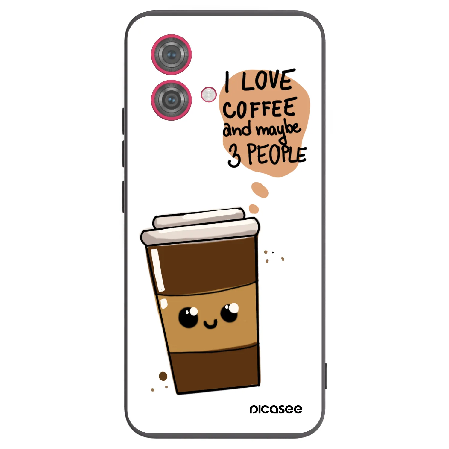 Picasee crna silikonska maskica za Motorola Moto G84 5G - Cute coffee