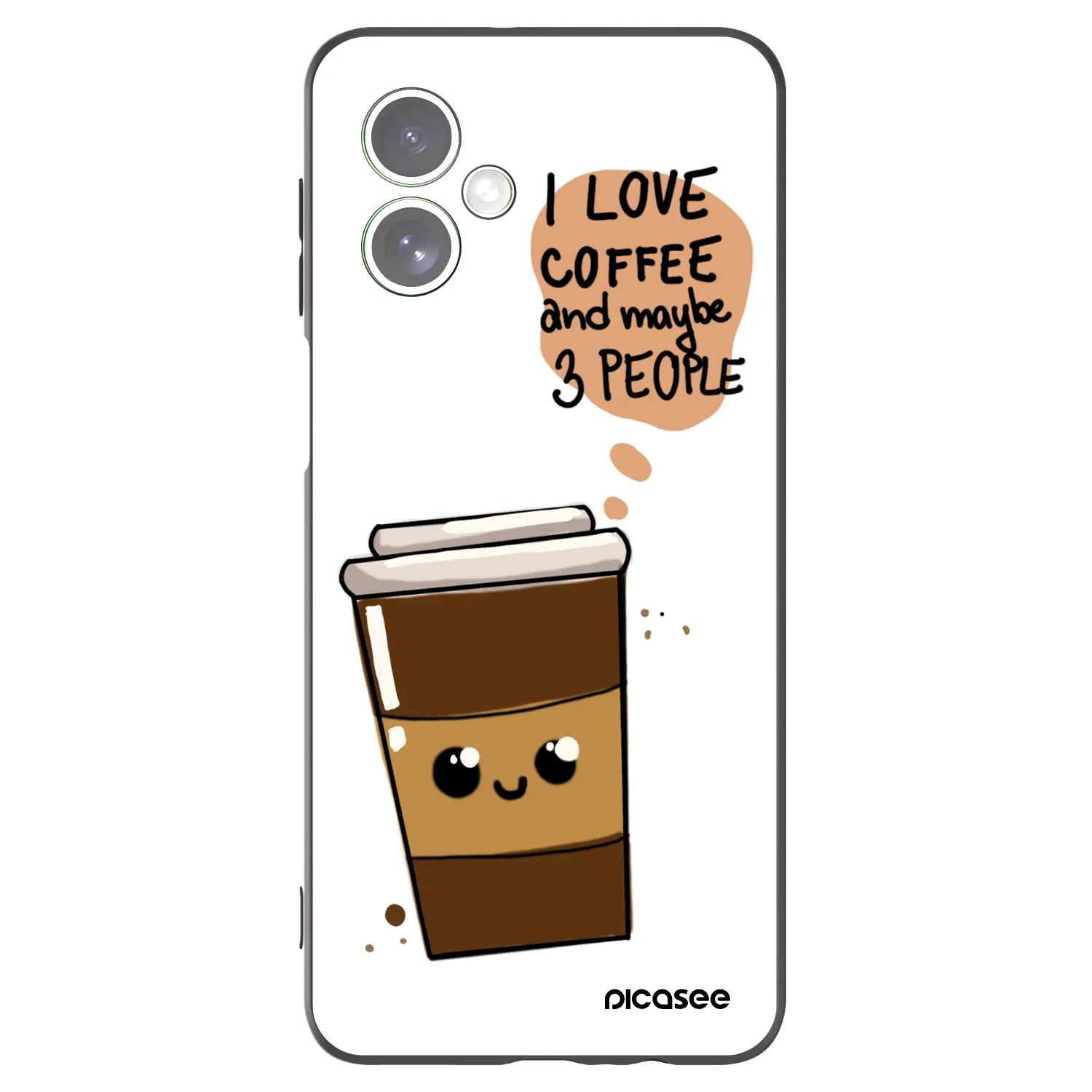 Picasee crna silikonska maskica za Motorola Moto G54 5G - Cute coffee
