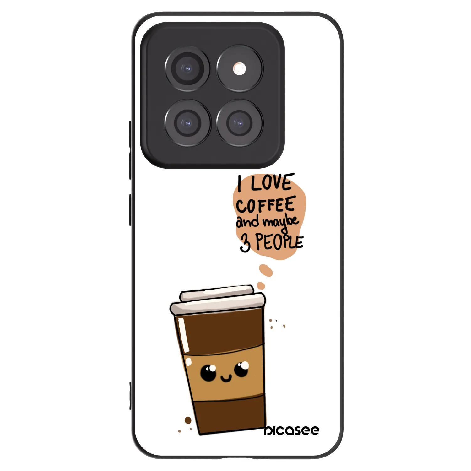 Picasee crna silikonska maskica za Xiaomi 14 Pro - Cute coffee