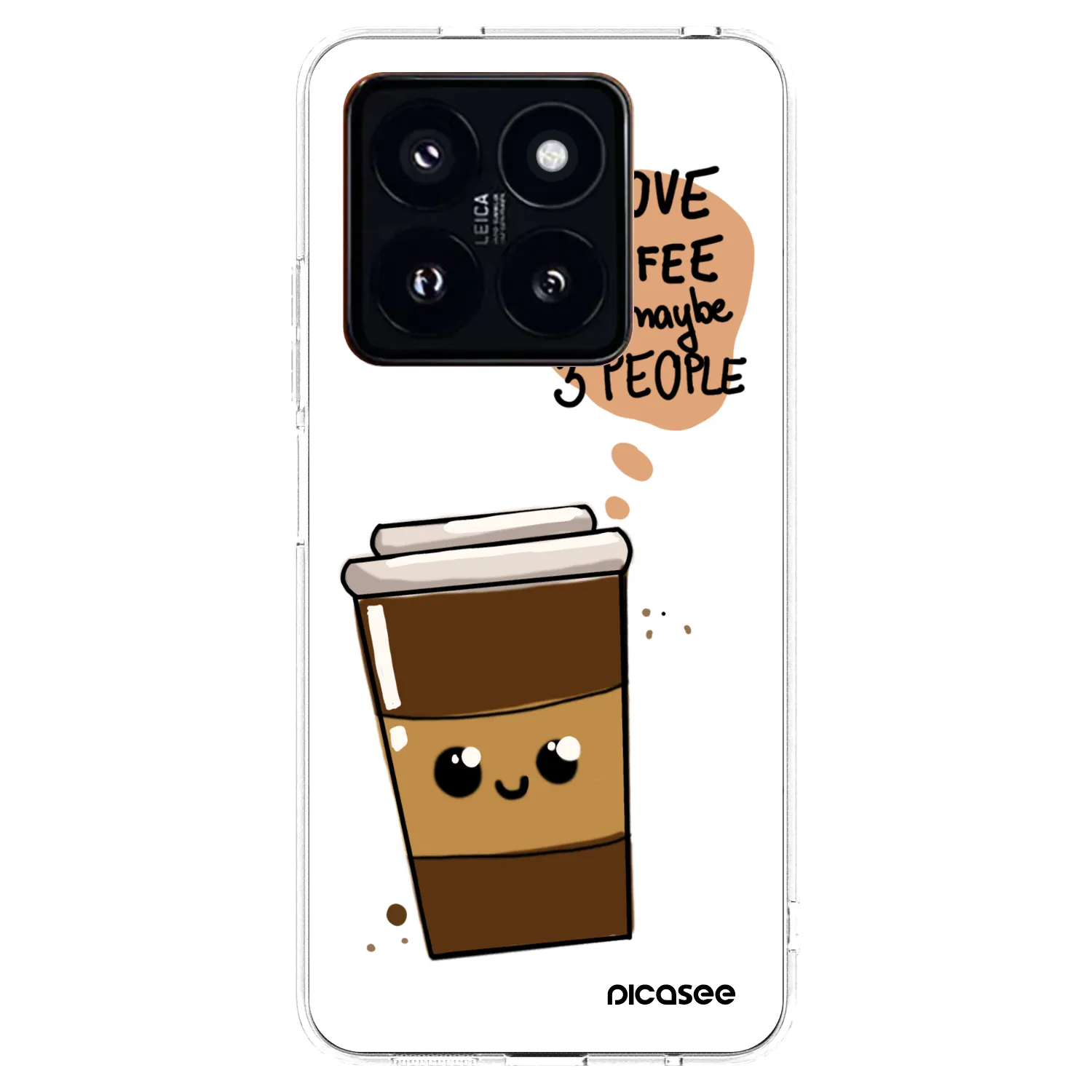 Picasee silikonska prozirna maskica za Xiaomi 14 Pro - Cute coffee