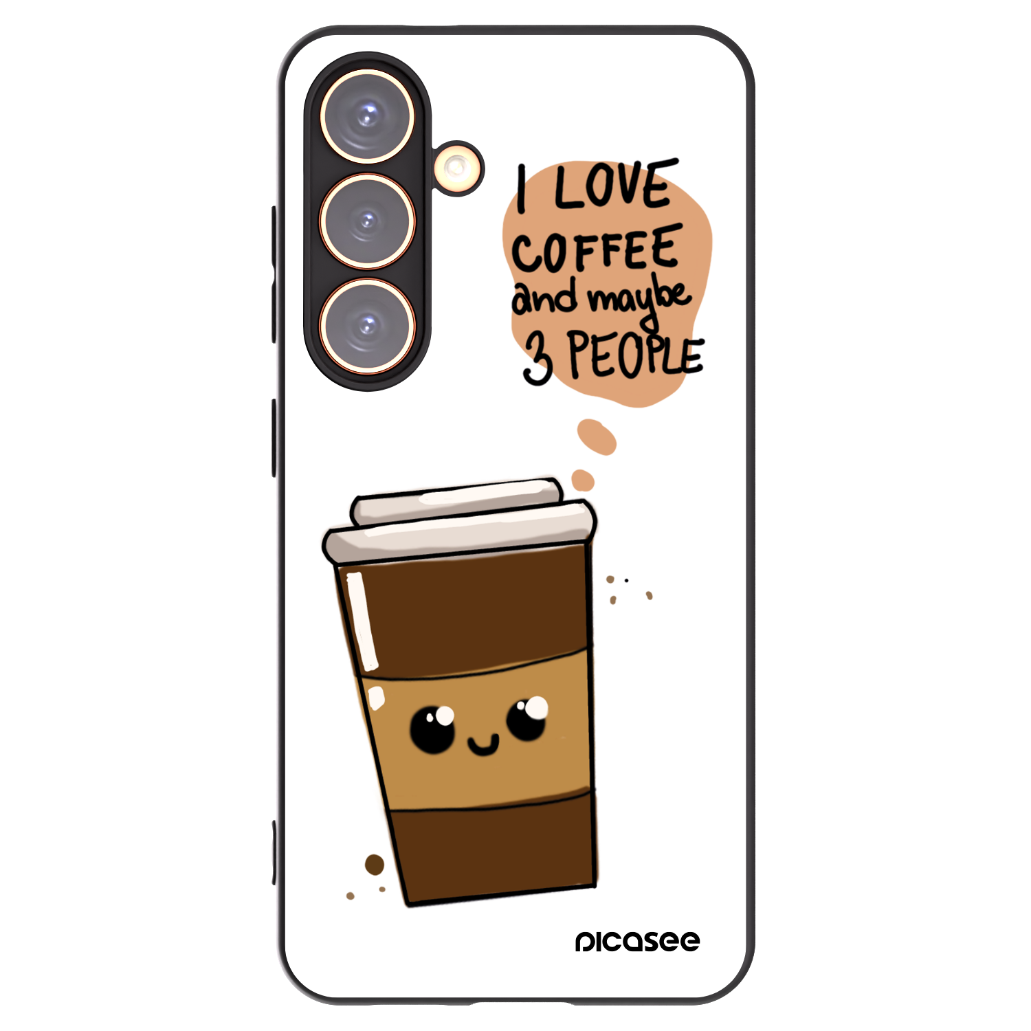 Picasee crna silikonska maskica za Samsung Galaxy S24 S921B 5G - Cute coffee