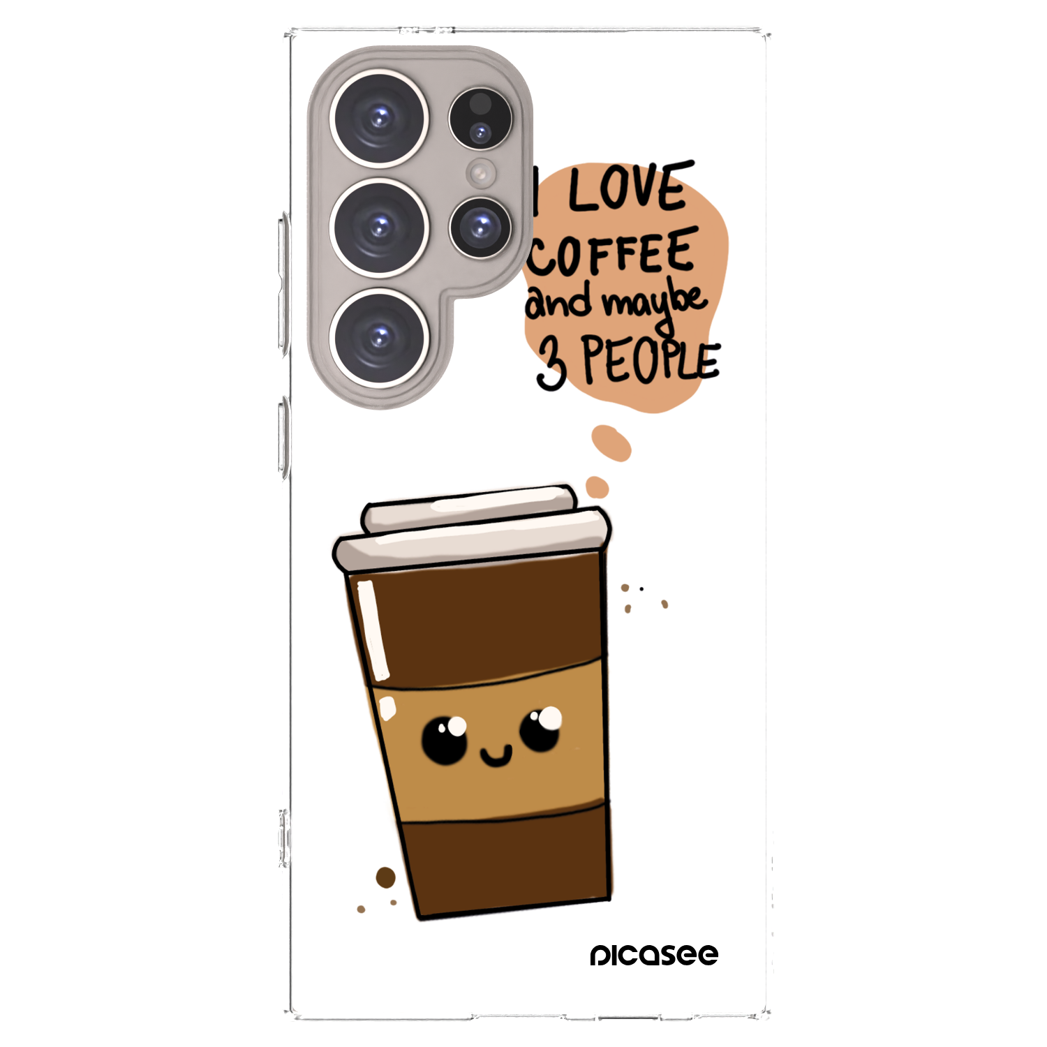 Picasee silikonska prozirna maskica za Samsung Galaxy S24 Ultra S928B 5G - Cute coffee