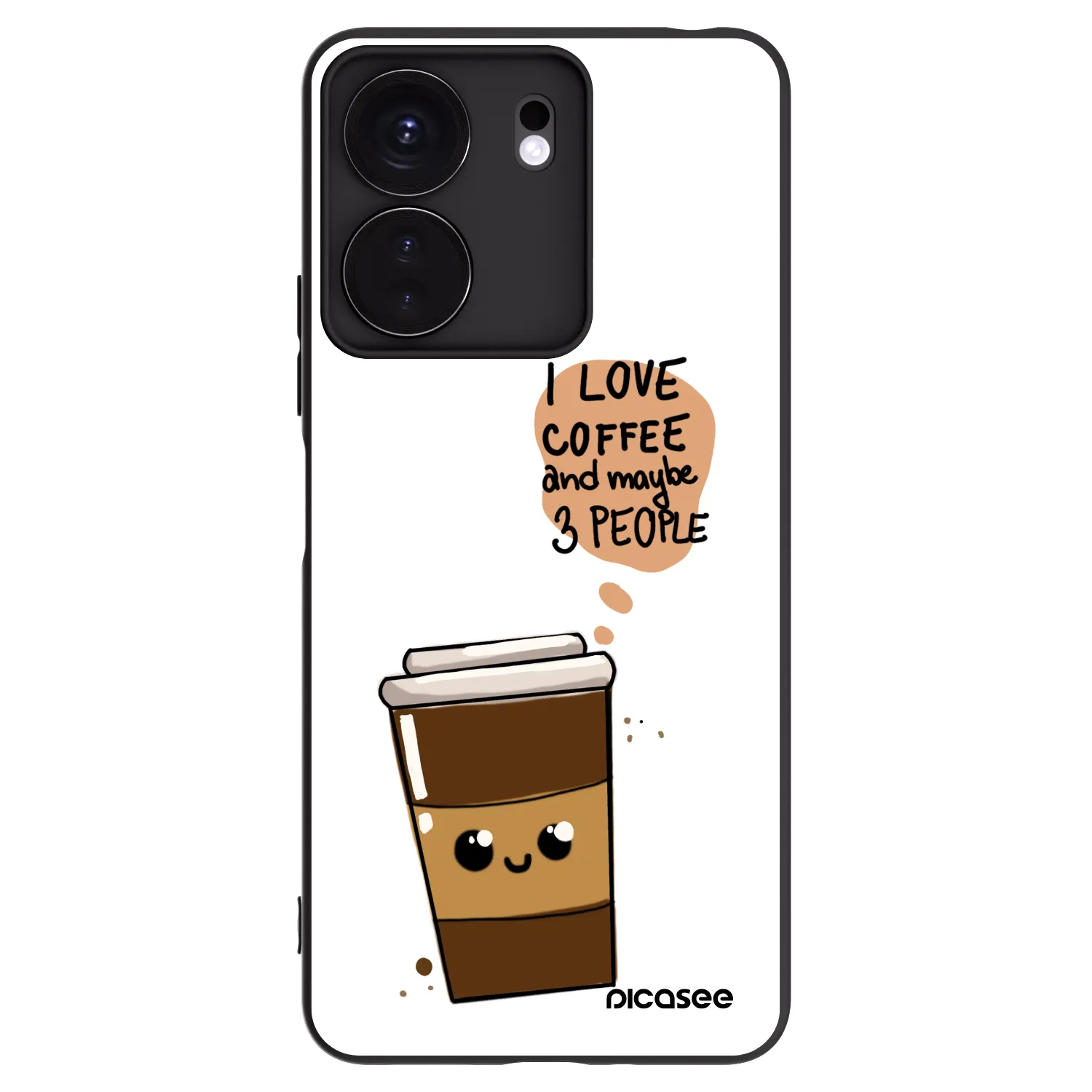 Picasee crna silikonska maskica za Xiaomi Redmi 13C 4G - Cute coffee