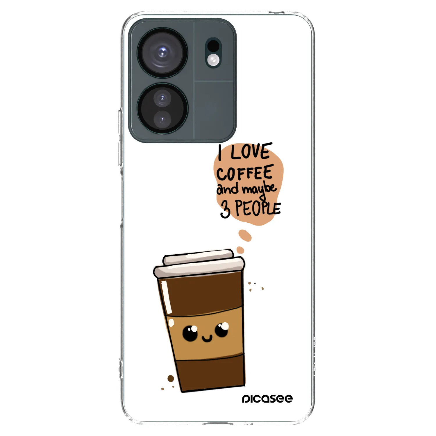 Picasee silikonska prozirna maskica za Xiaomi Redmi 13C 4G - Cute coffee