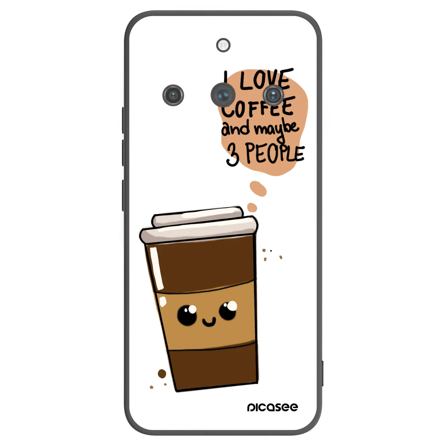 Picasee crna silikonska maskica za Realme 11 Pro+ - Cute coffee