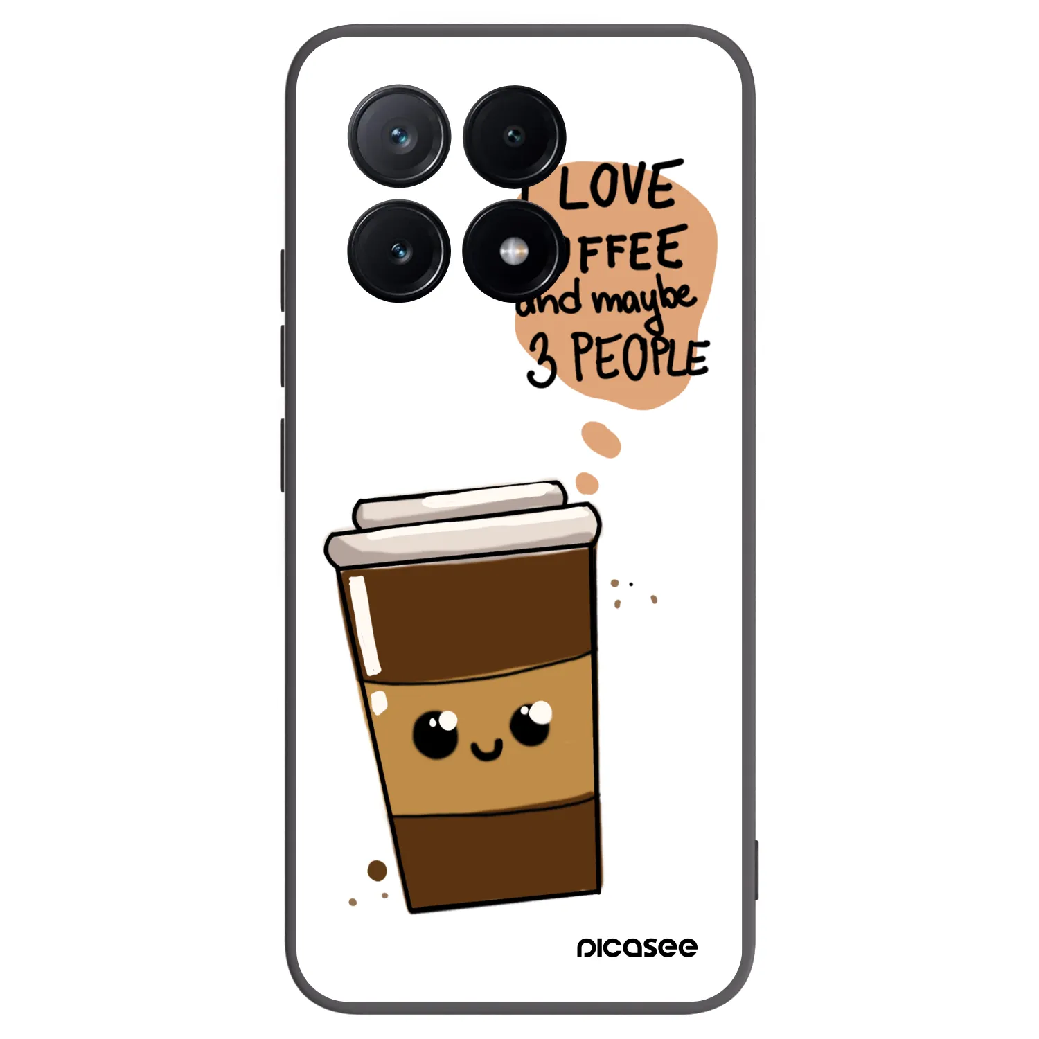 Picasee crna silikonska maskica za Xiaomi Poco X6 Pro - Cute coffee