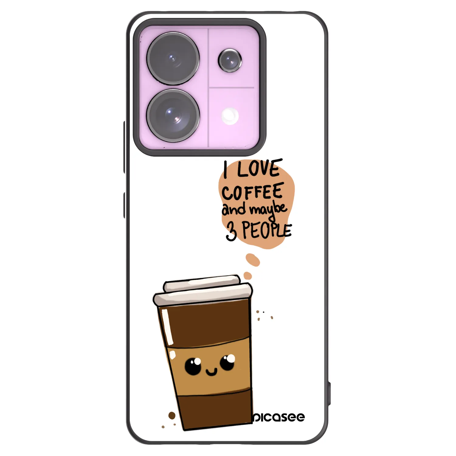 Picasee crna silikonska maskica za Xiaomi Redmi Note 13 Pro 5G - Cute coffee