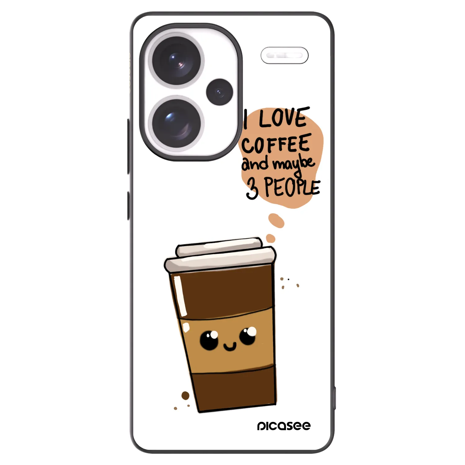 Picasee crna silikonska maskica za Xiaomi Redmi Note 13 Pro+ 5G - Cute coffee