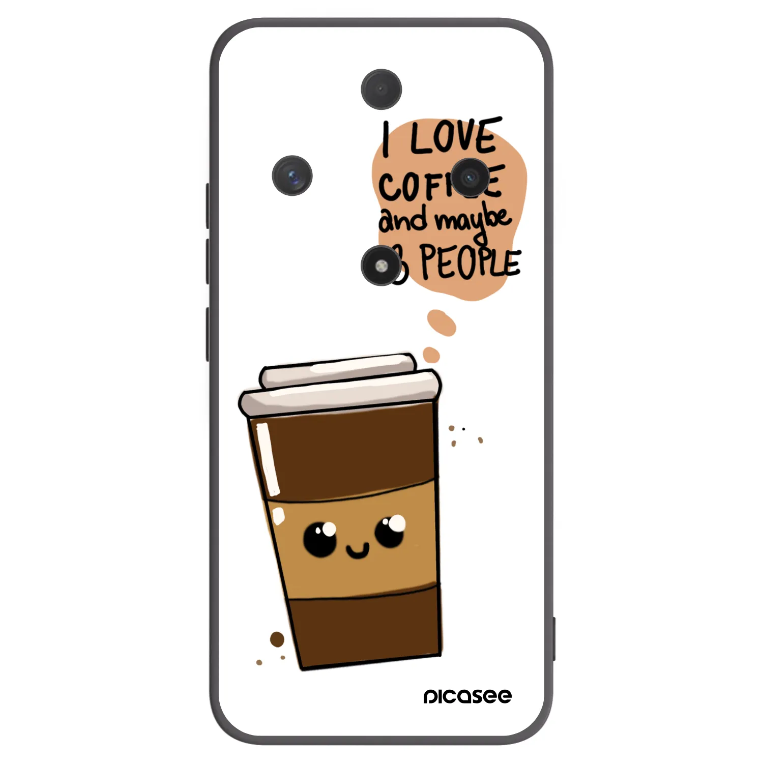 Picasee crna silikonska maskica za Honor Magic6 Lite 5G - Cute coffee