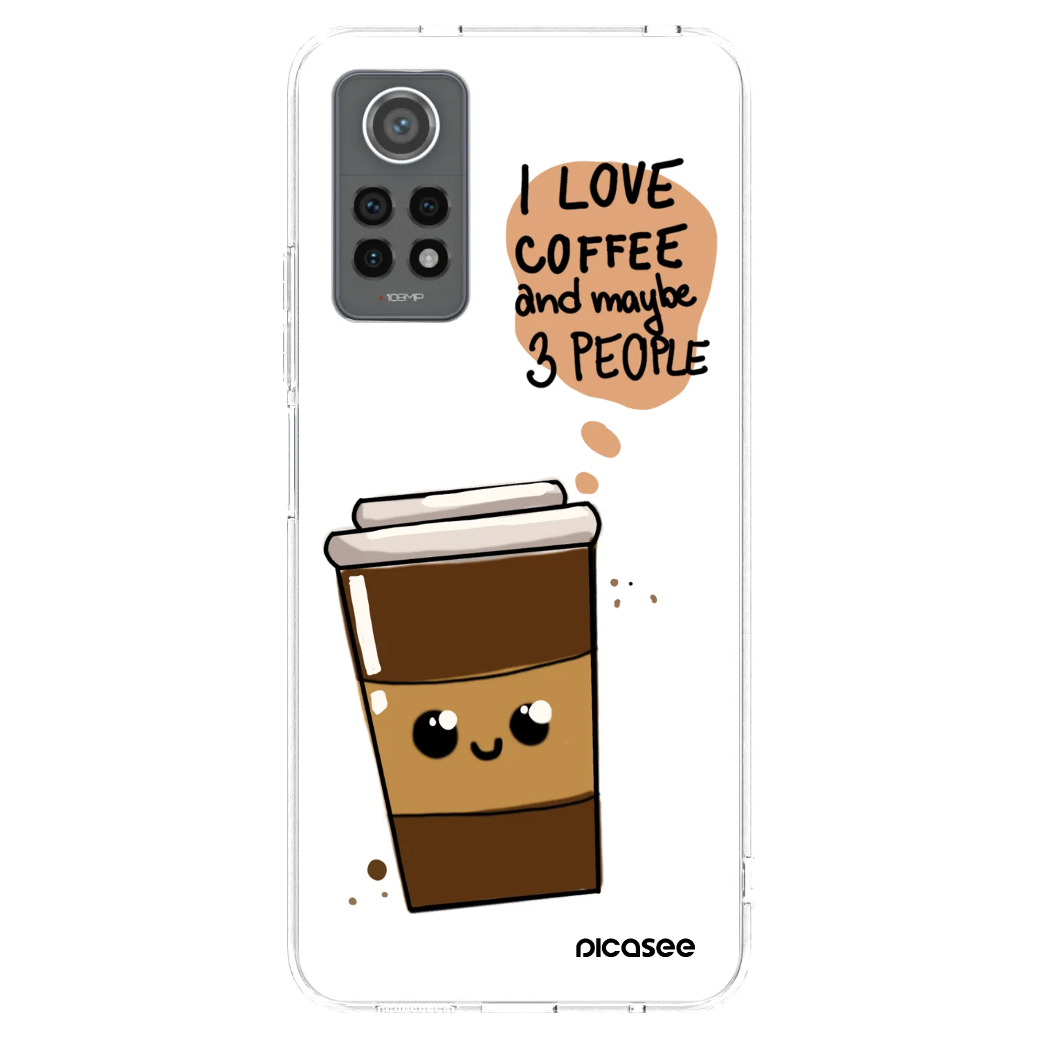 Picasee silikonska prozirna maskica za Xiaomi Redmi Note 12 Pro 4G - Cute coffee