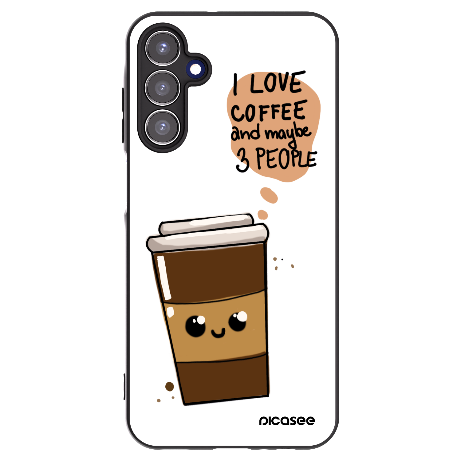 Picasee crna silikonska maskica za Samsung Galaxy A15 A155F 4G - Cute coffee