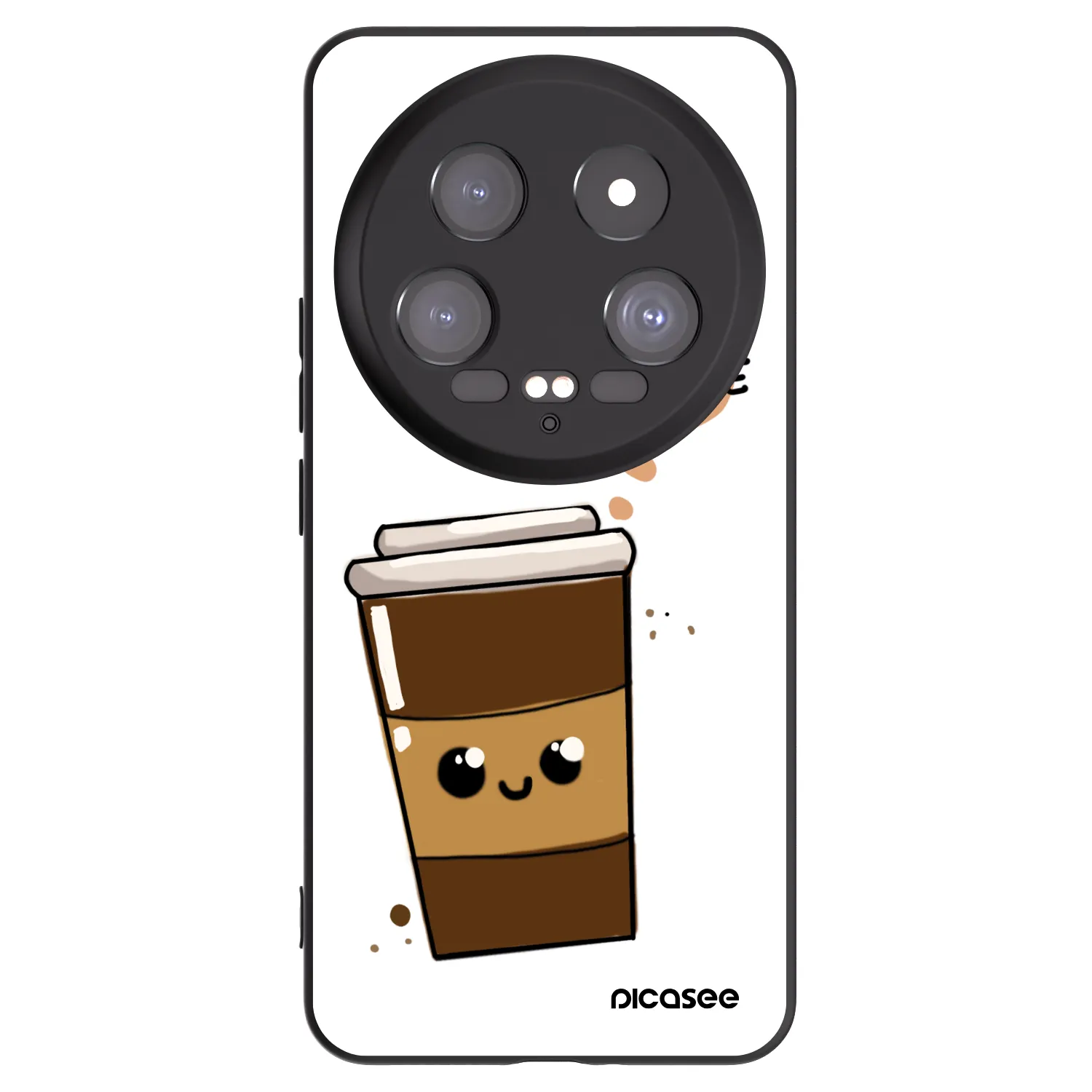 Picasee crna silikonska maskica za Xiaomi 14 Ultra - Cute coffee