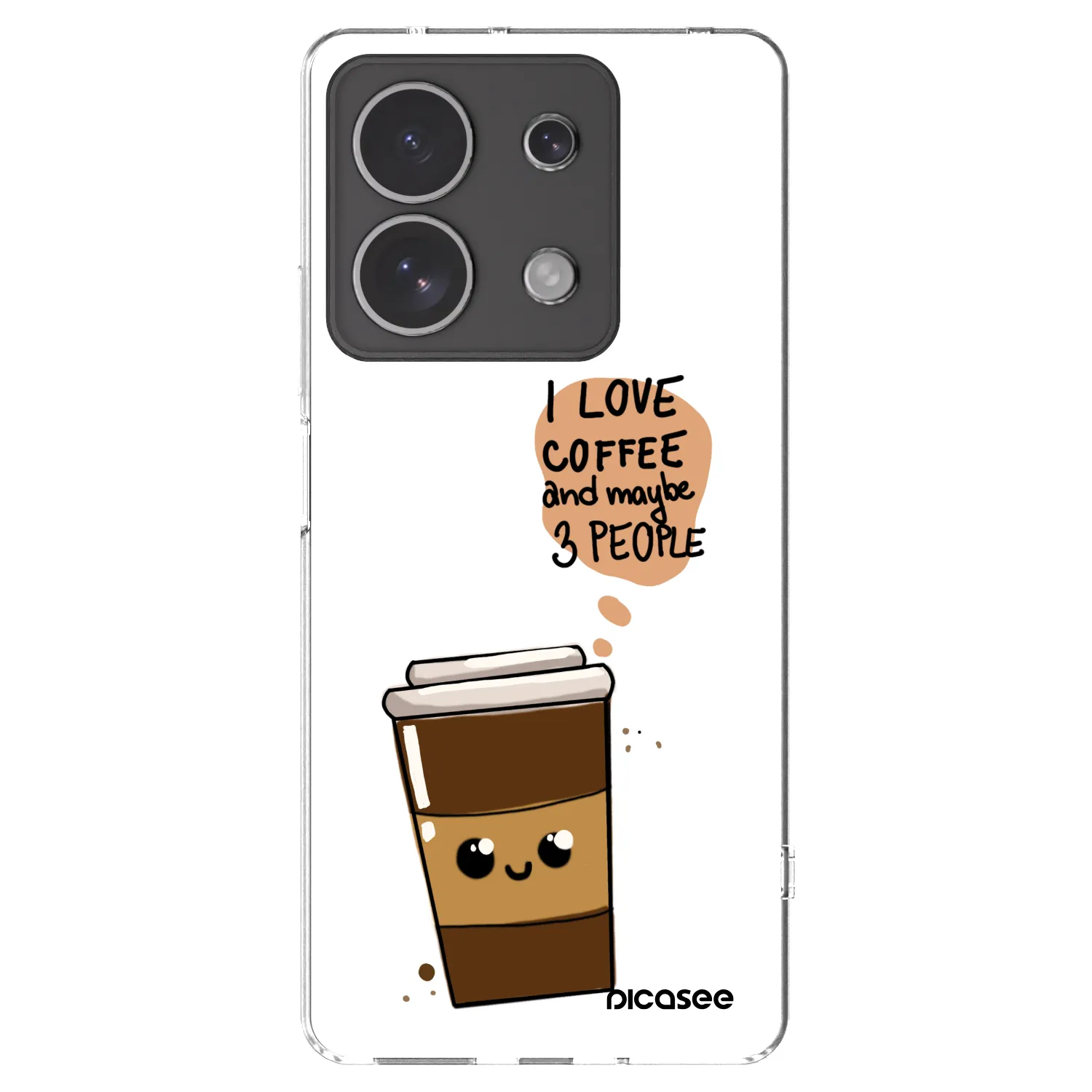 Picasee silikonska prozirna maskica za Xiaomi Redmi Note 13 4G - Cute coffee