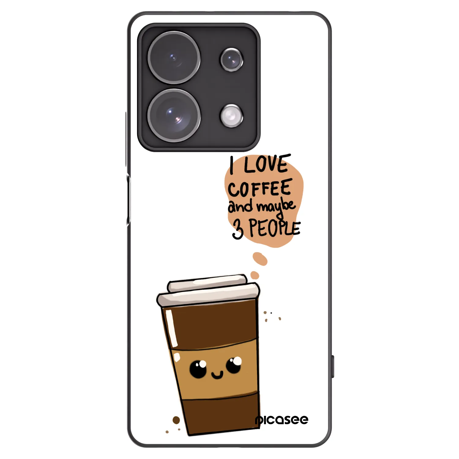 Picasee crna silikonska maskica za Xiaomi Redmi Note 13 Pro 4G - Cute coffee