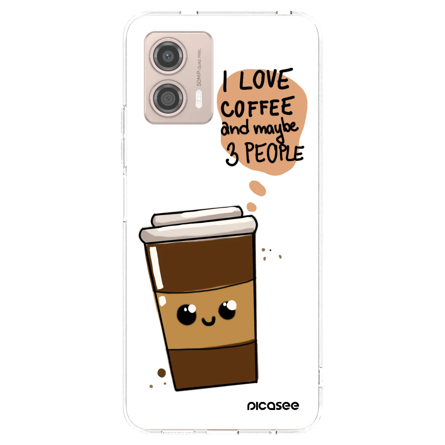 Picasee silikonska prozirna maskica za Motorola Moto G53 5G - Cute coffee