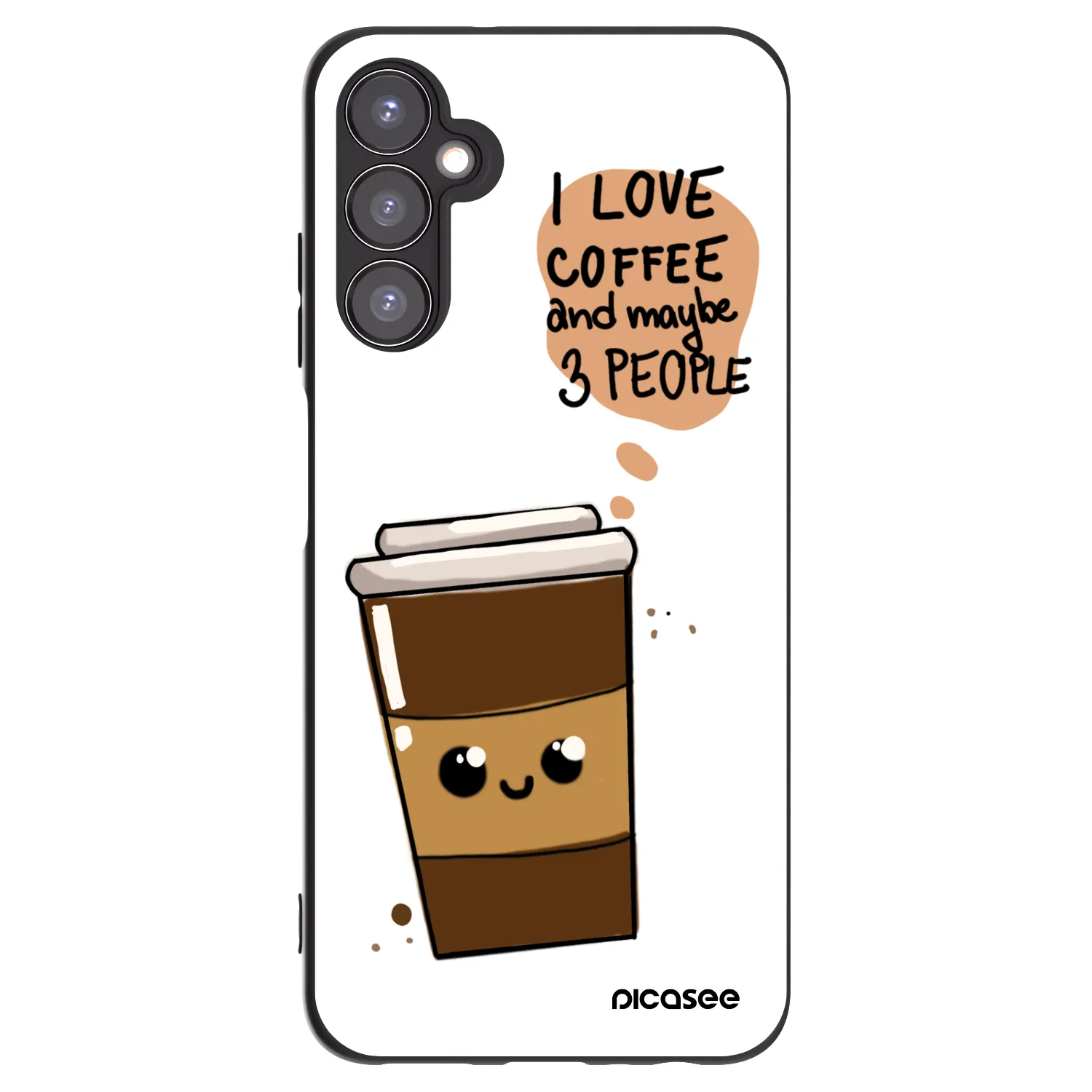 Picasee crna silikonska maskica za Samsung Galaxy A05s A057G - Cute coffee