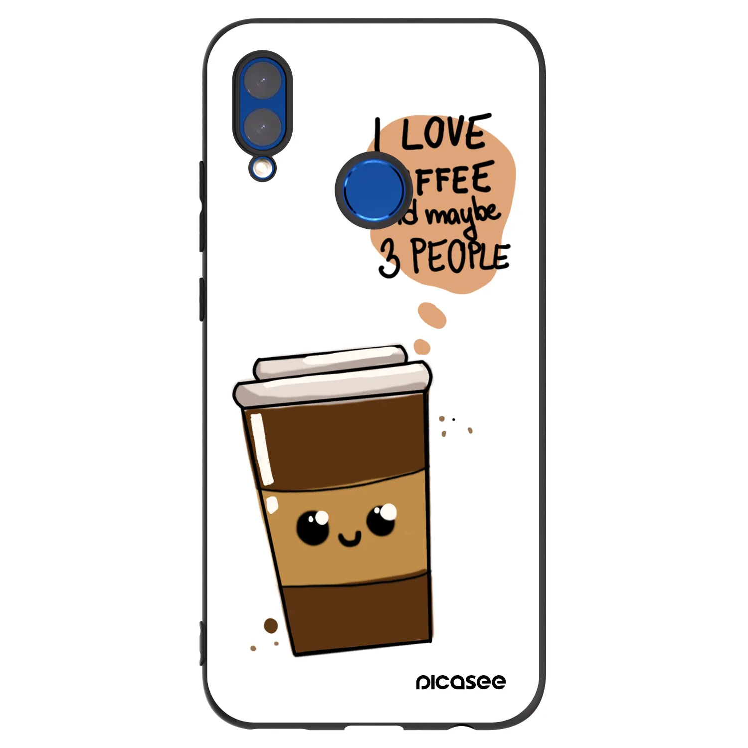 Picasee crna silikonska maskica za Huawei P Smart 2019 - Cute coffee