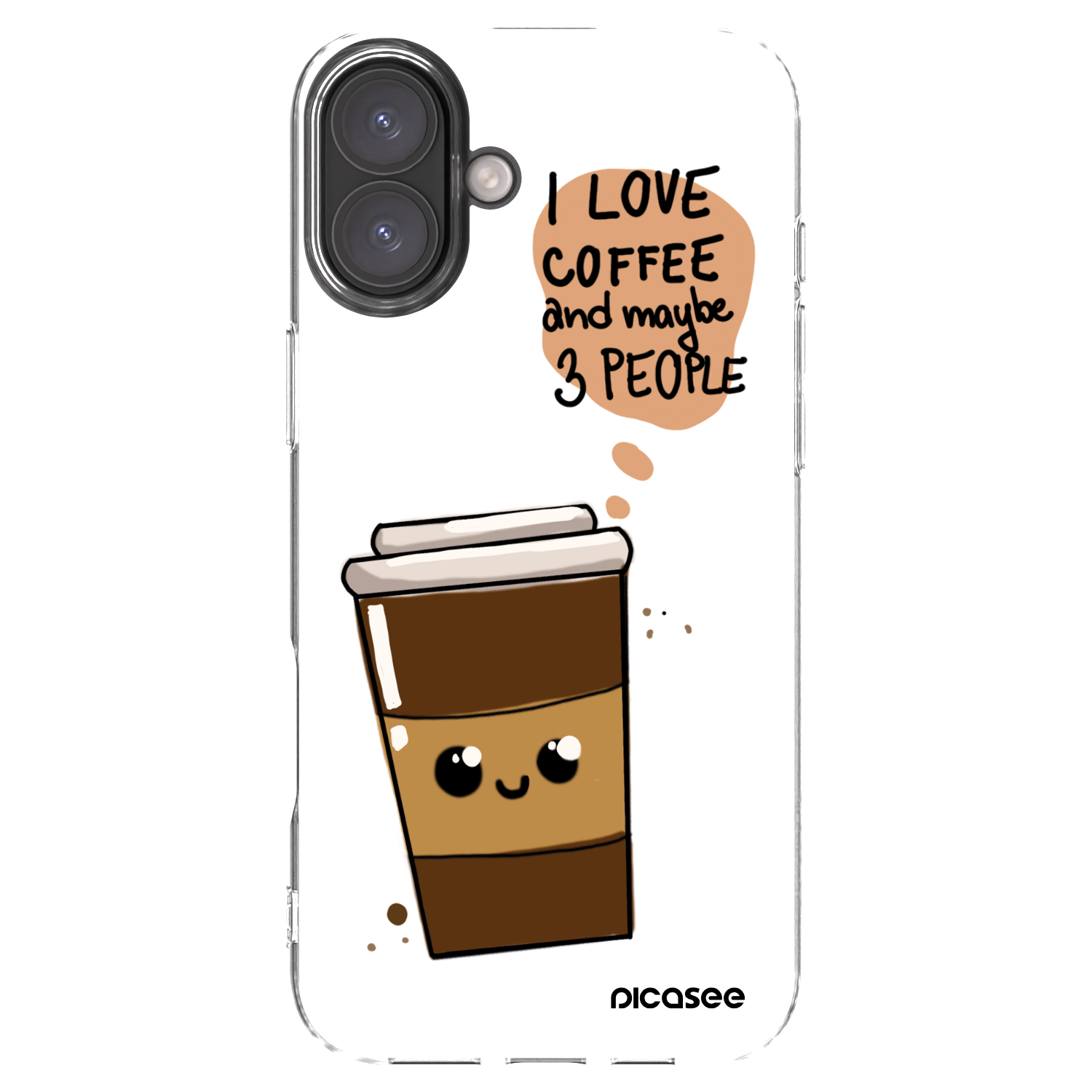 Picasee silikonska prozirna maskica za Apple iPhone 16 Plus - Cute coffee