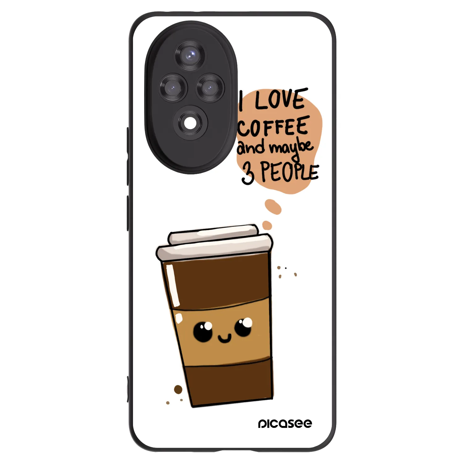 Picasee crna silikonska maskica za Honor 200 5G - Cute coffee