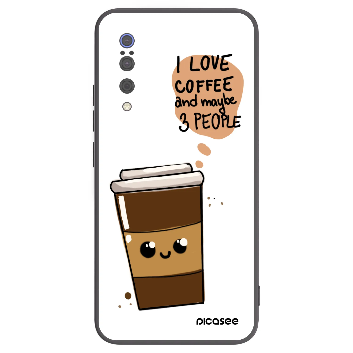 Picasee crna silikonska maskica za Xiaomi Mi 9 - Cute coffee