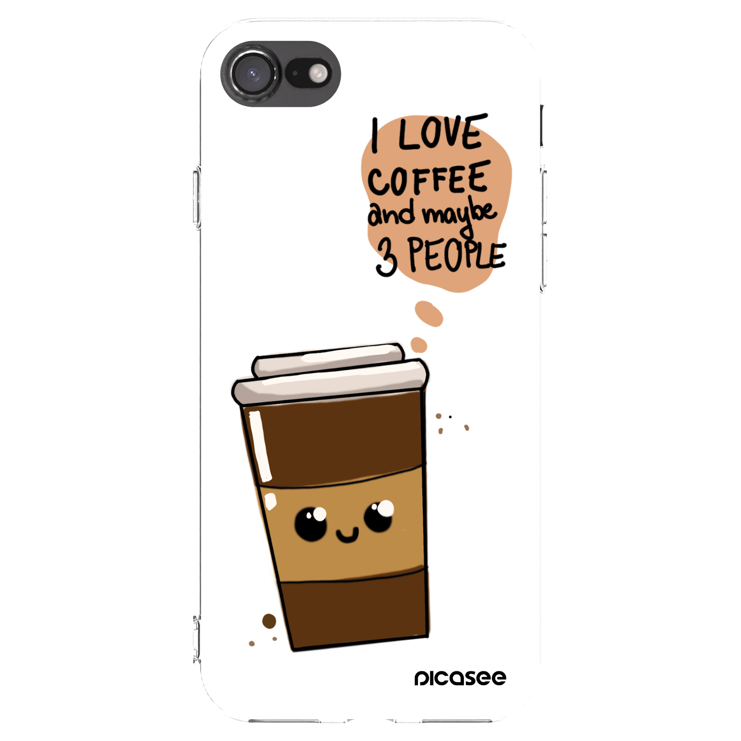 Picasee silikonska prozirna maskica za Apple iPhone 7 - Cute coffee