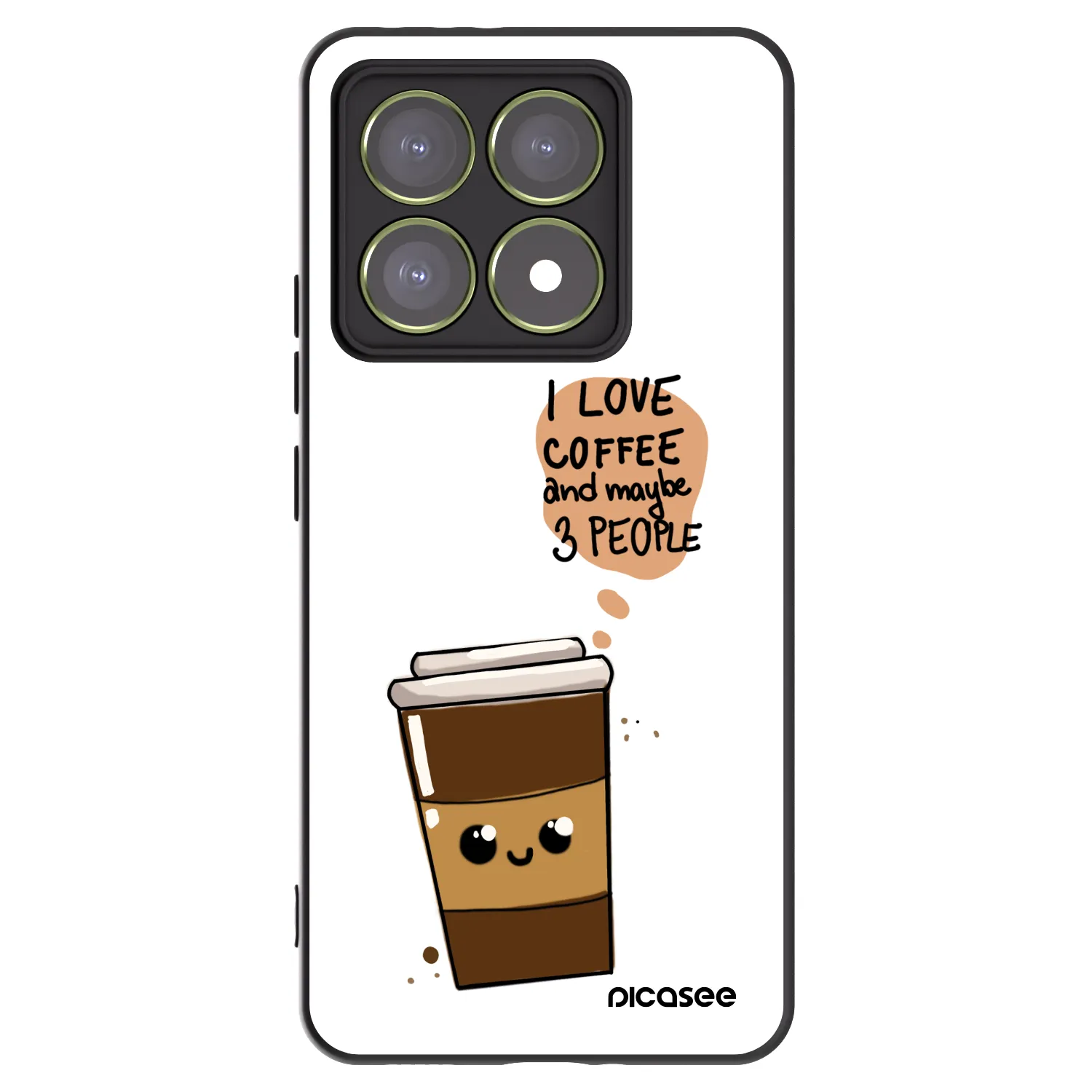 Picasee crna silikonska maskica za Xiaomi 14T - Cute coffee