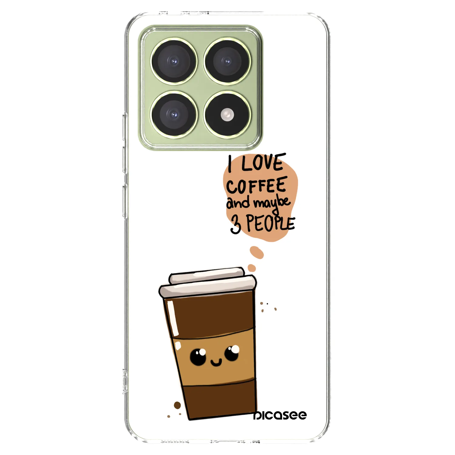 Picasee silikonska prozirna maskica za Xiaomi 14T - Cute coffee