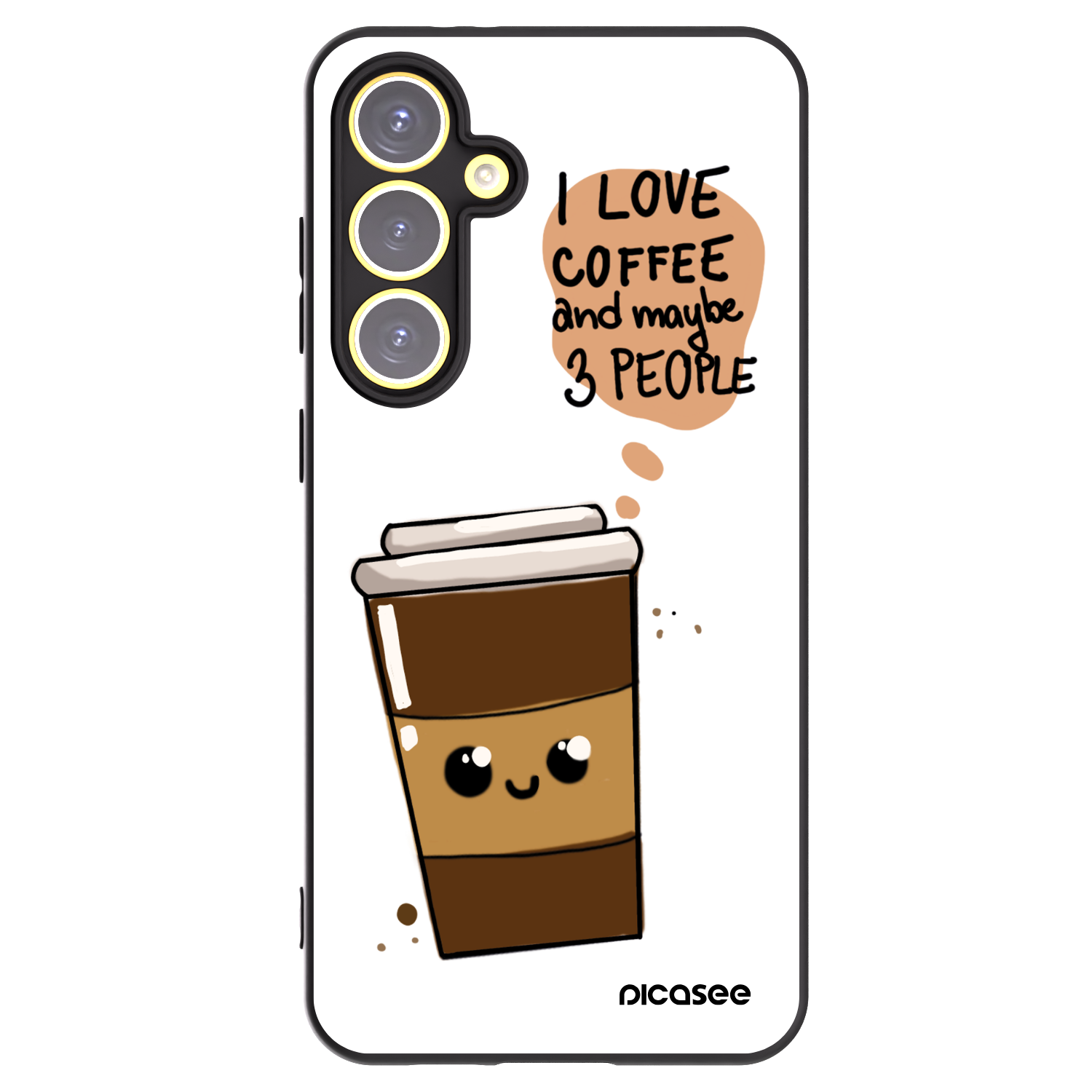Picasee crna silikonska maskica za Samsung Galaxy S24 FE S721B - Cute coffee