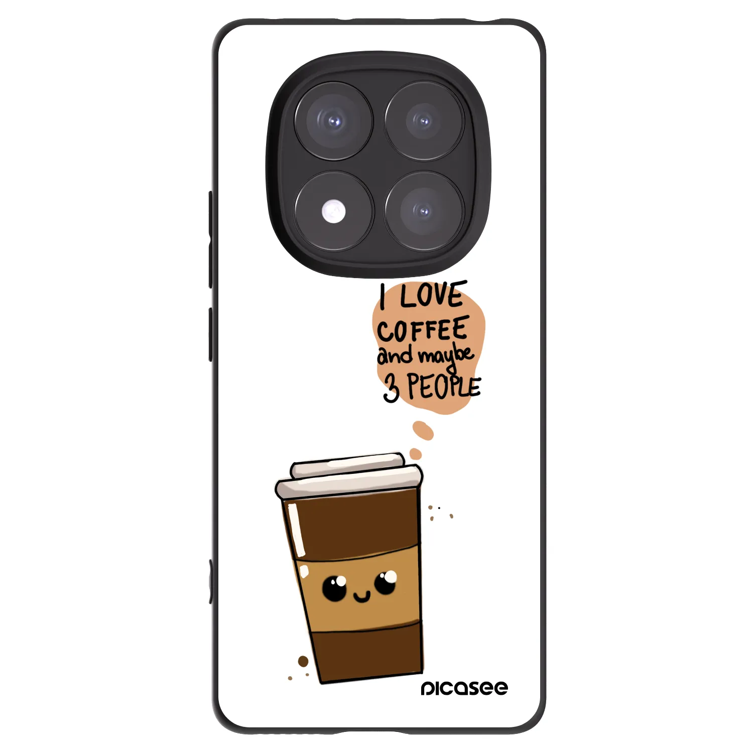 Picasee crna silikonska maskica za Xiaomi Redmi Note 14 Pro 5G - Cute coffee