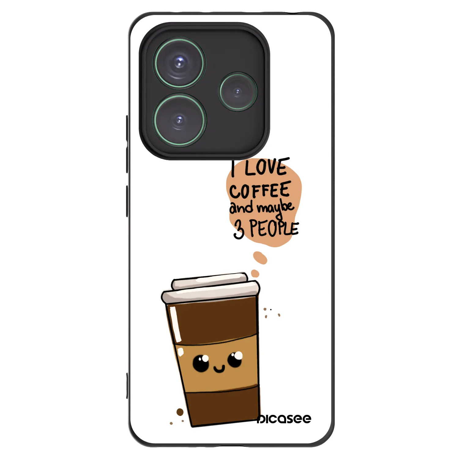 Picasee crna silikonska maskica za Xiaomi Redmi Note 14 5G - Cute coffee