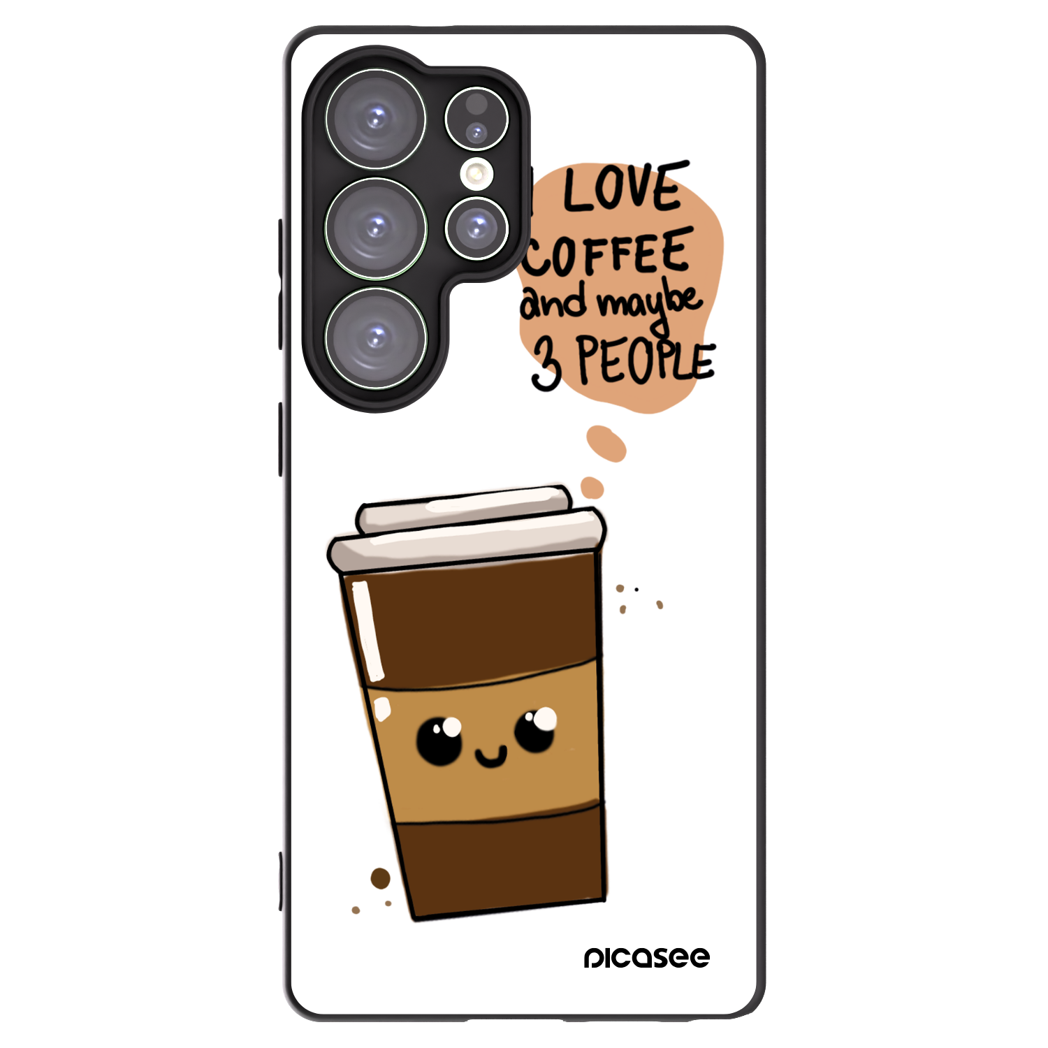 Picasee crna silikonska maskica za Samsung Galaxy S25 Ultra 5G - Cute coffee