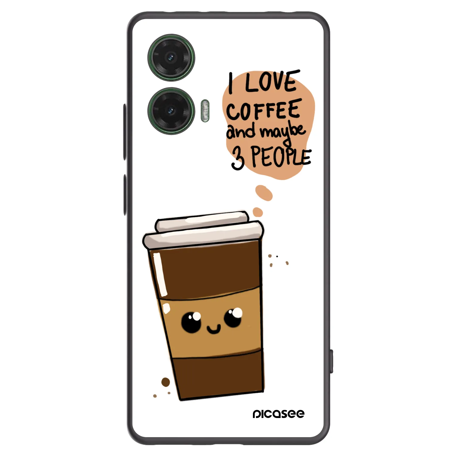 Picasee crna silikonska maskica za Motorola Moto G35 5G - Cute coffee