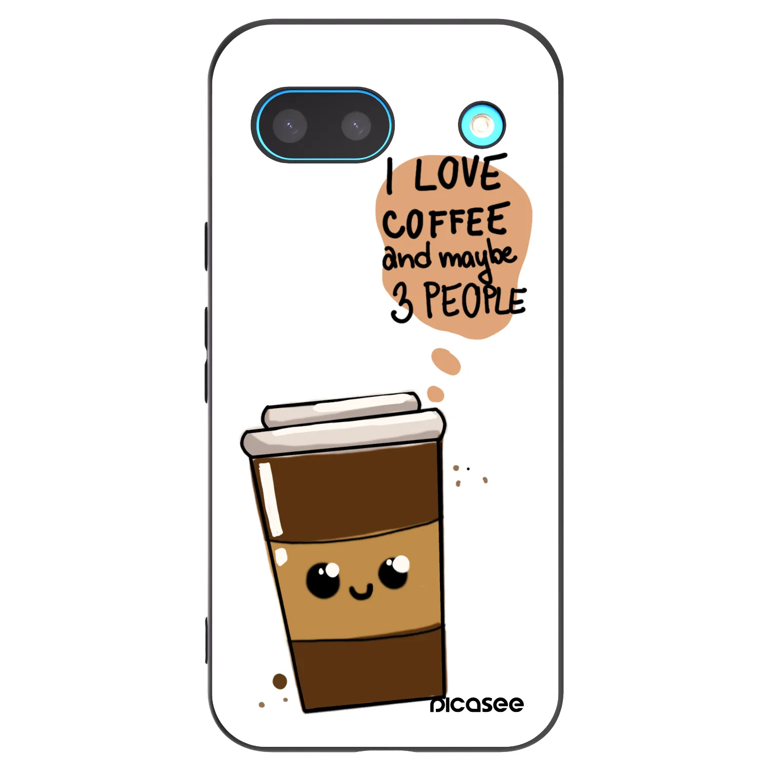 Picasee crna silikonska maskica za Google Pixel 8a - Cute coffee