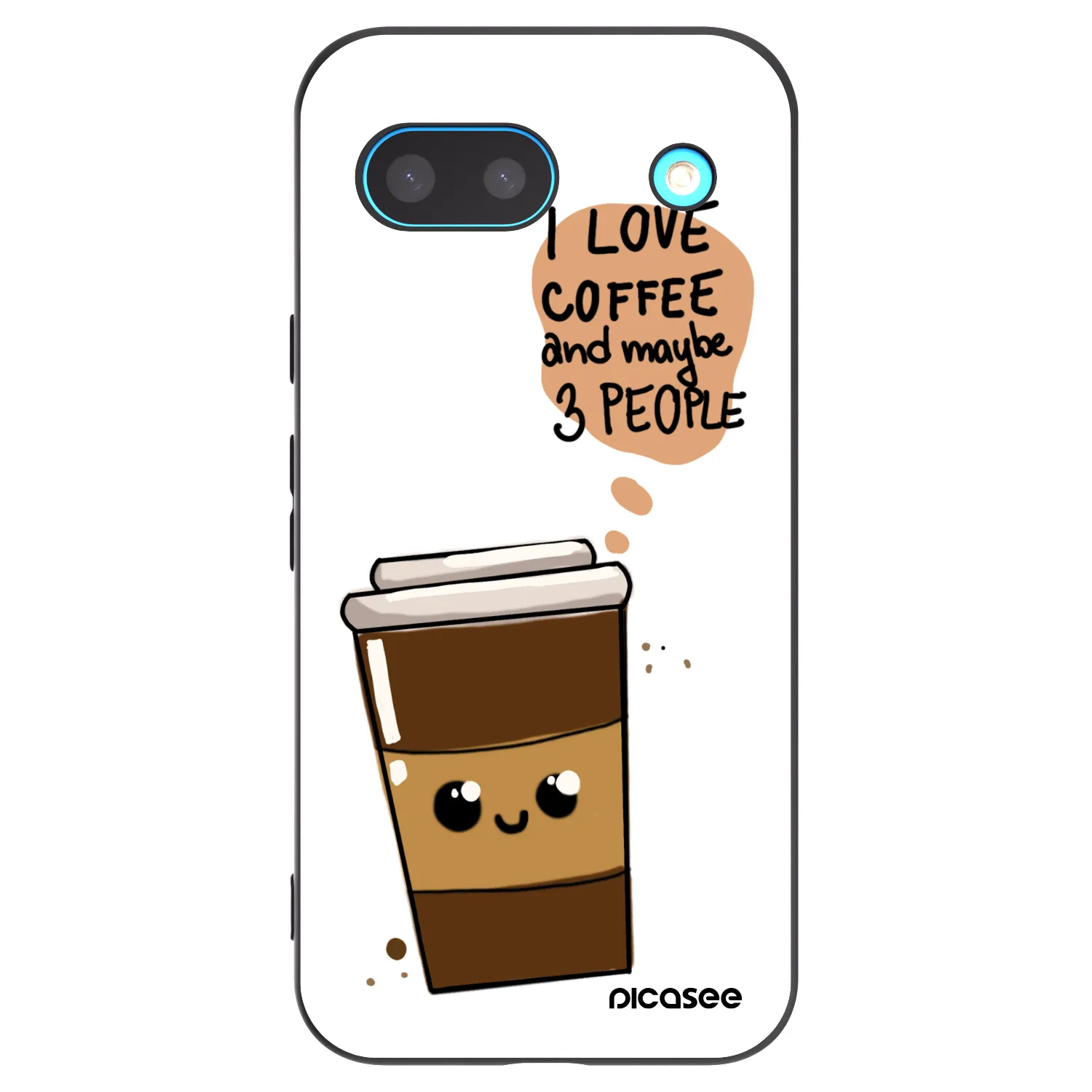 Picasee crna silikonska maskica za Google Pixel 8 - Cute coffee