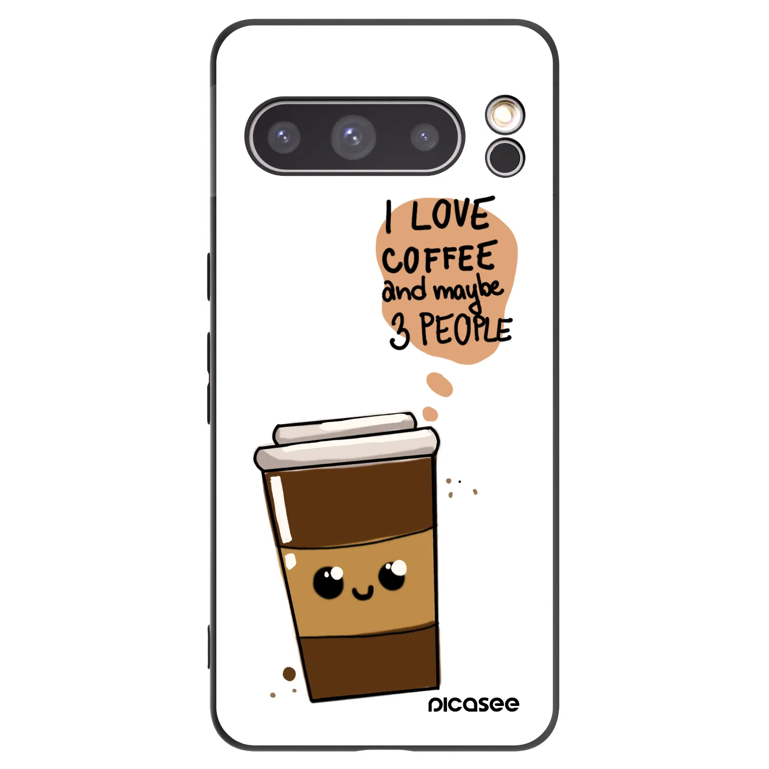 Picasee crna silikonska maskica za Google Pixel 8 Pro - Cute coffee