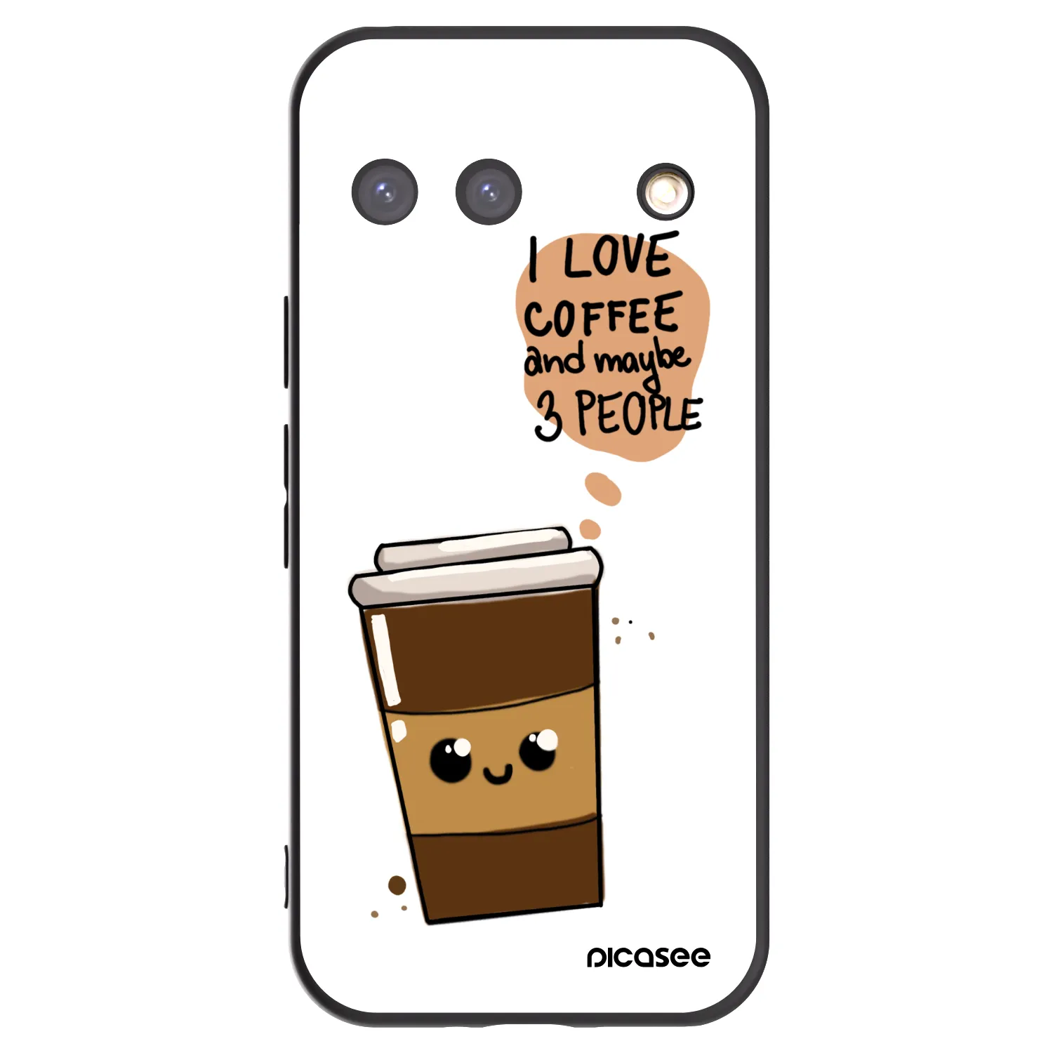Picasee crna silikonska maskica za Google Pixel 9 - Cute coffee