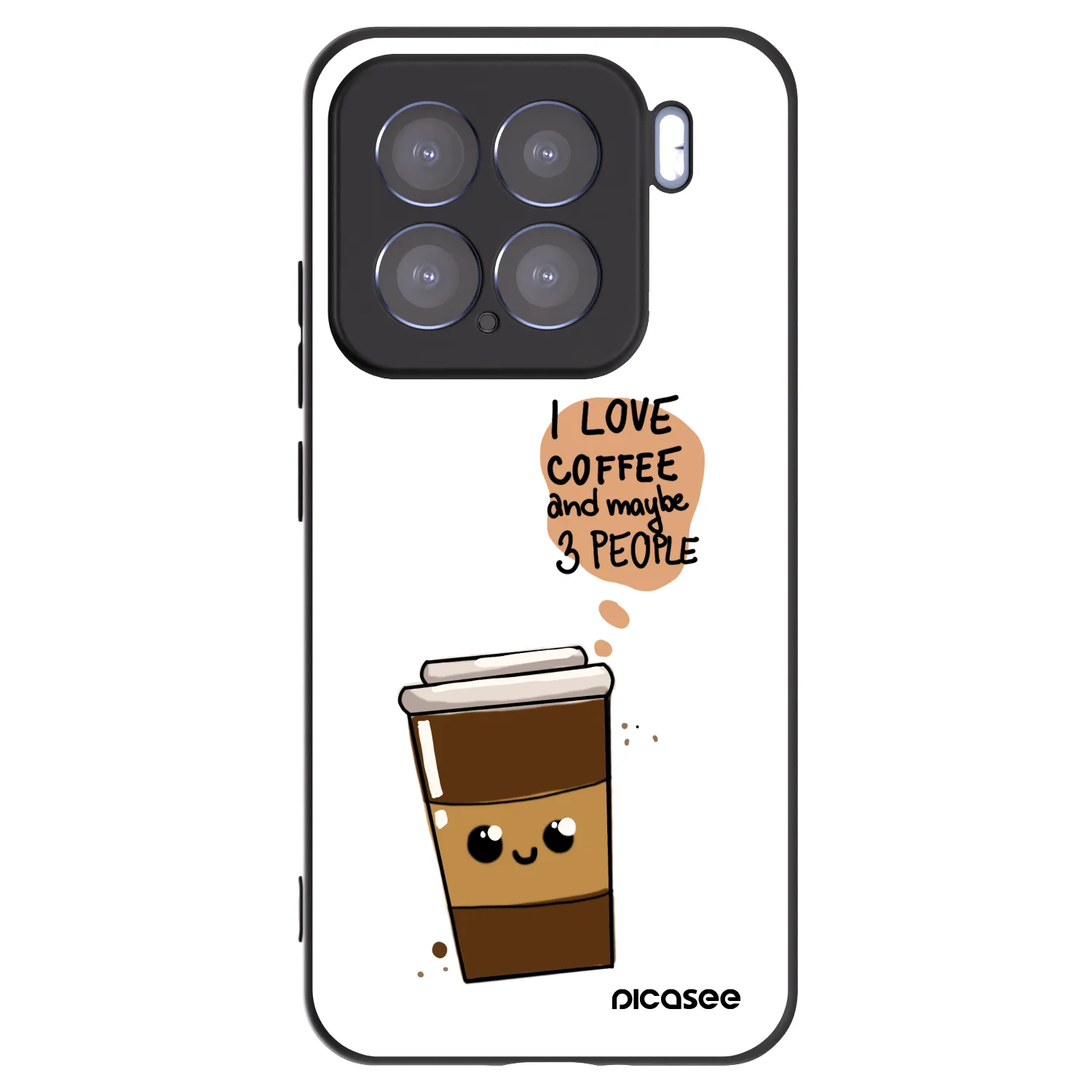 Picasee crna silikonska maskica za Xiaomi 15 - Cute coffee