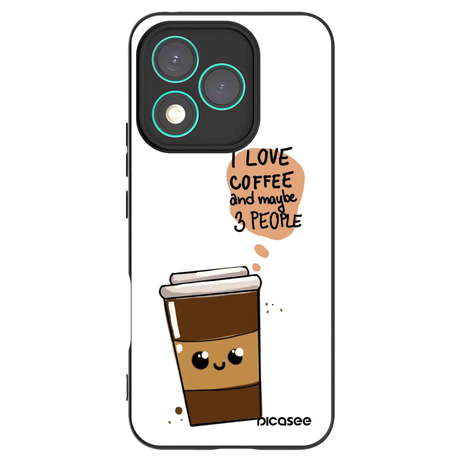 Picasee crna silikonska maskica za Honor 400 Lite 5G - Cute coffee