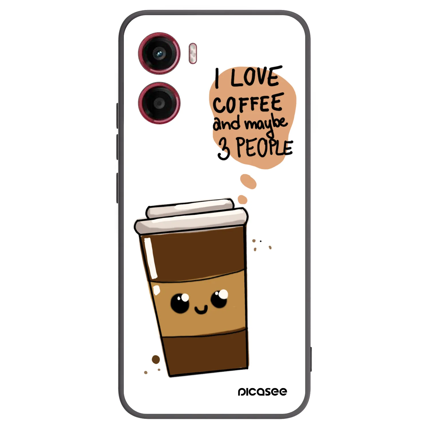 Picasee crna silikonska maskica za Motorola Moto G05 - Cute coffee