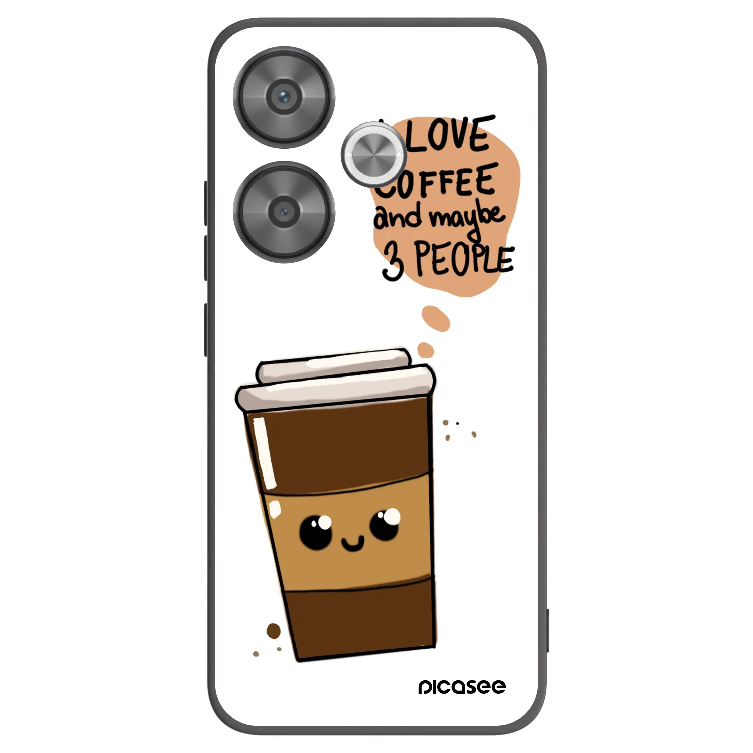 Picasee crna silikonska maskica za Xiaomi Poco F6 - Cute coffee