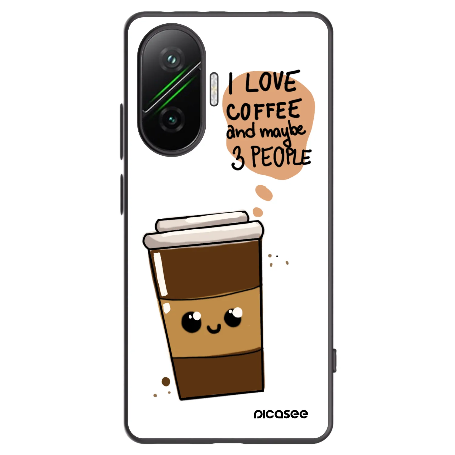 Picasee crna silikonska maskica za Xiaomi Poco F7 Pro 5G - Cute coffee
