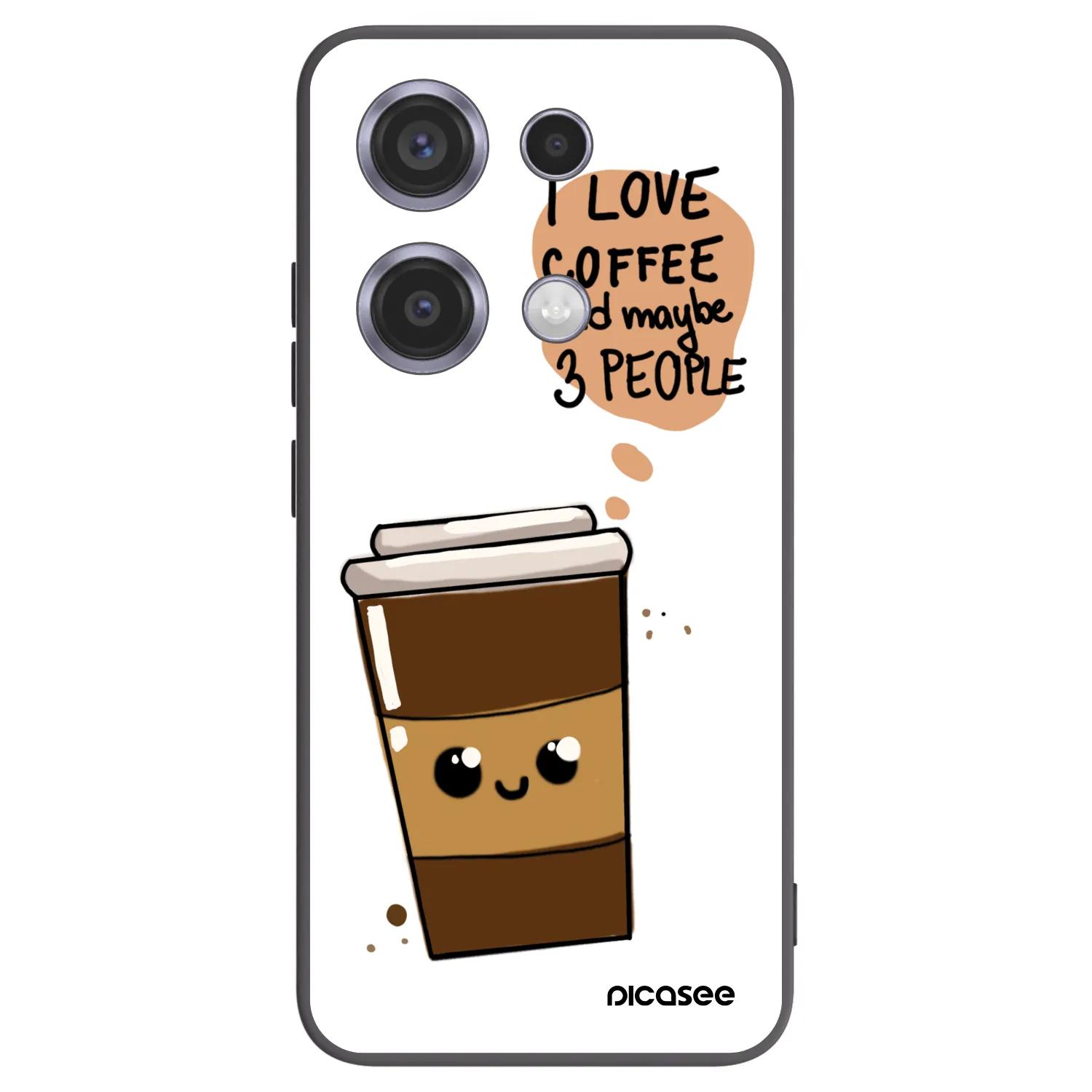 Picasee crna silikonska maskica za Xiaomi Redmi Note 14S - Cute coffee