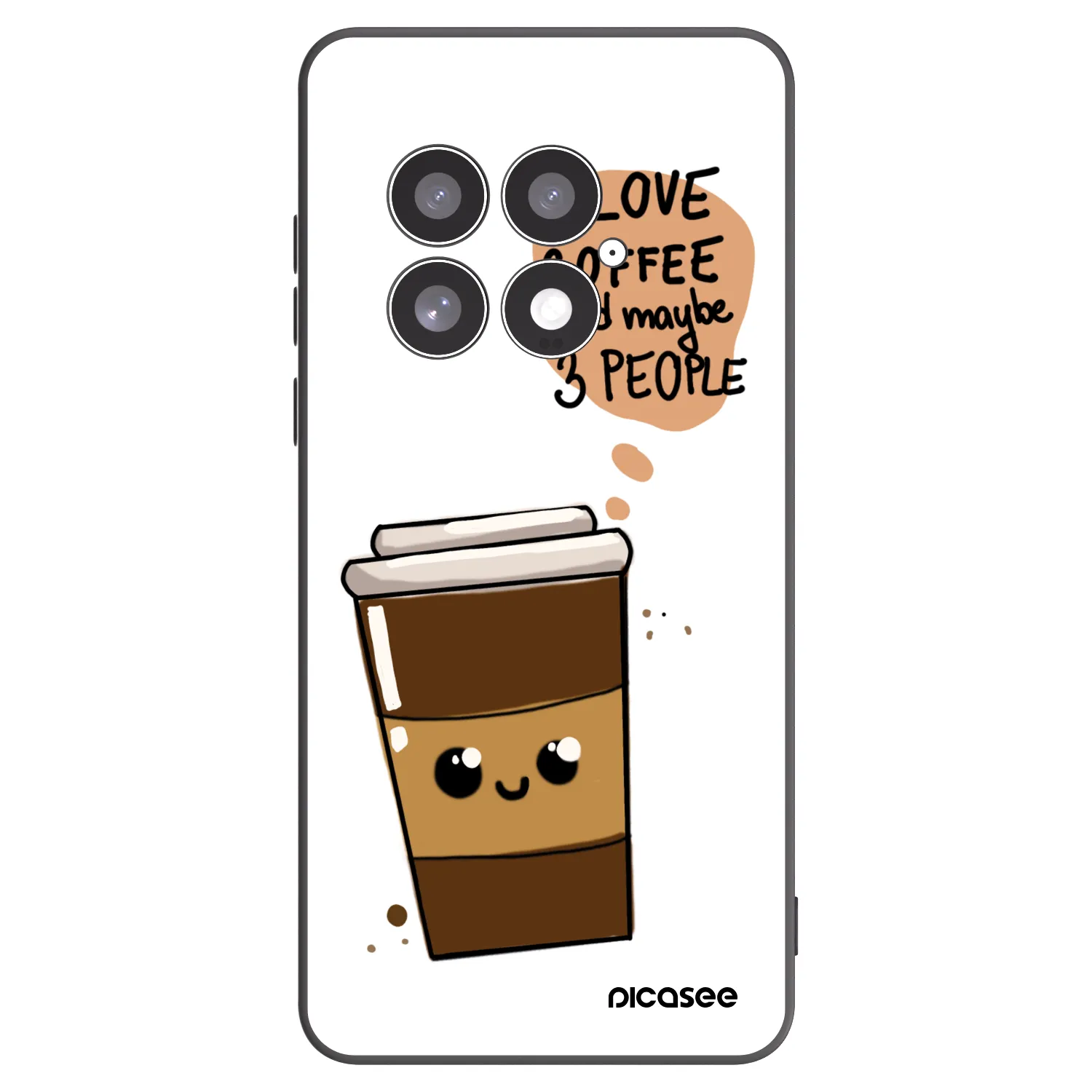 Picasee crna silikonska maskica za OnePlus 13 5G - Cute coffee