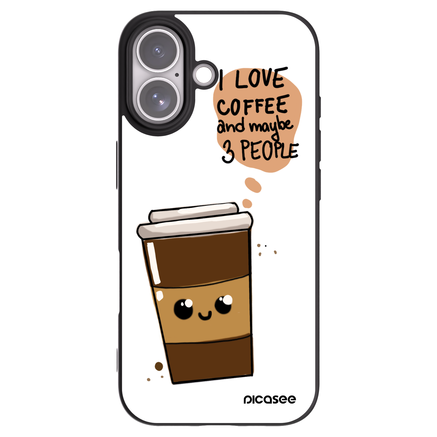 Picasee crna silikonska maskica za Apple iPhone 17 - Cute coffee
